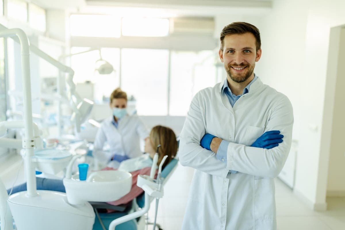 Hygienist performing one of our dental cleanings and exams in Clearwater